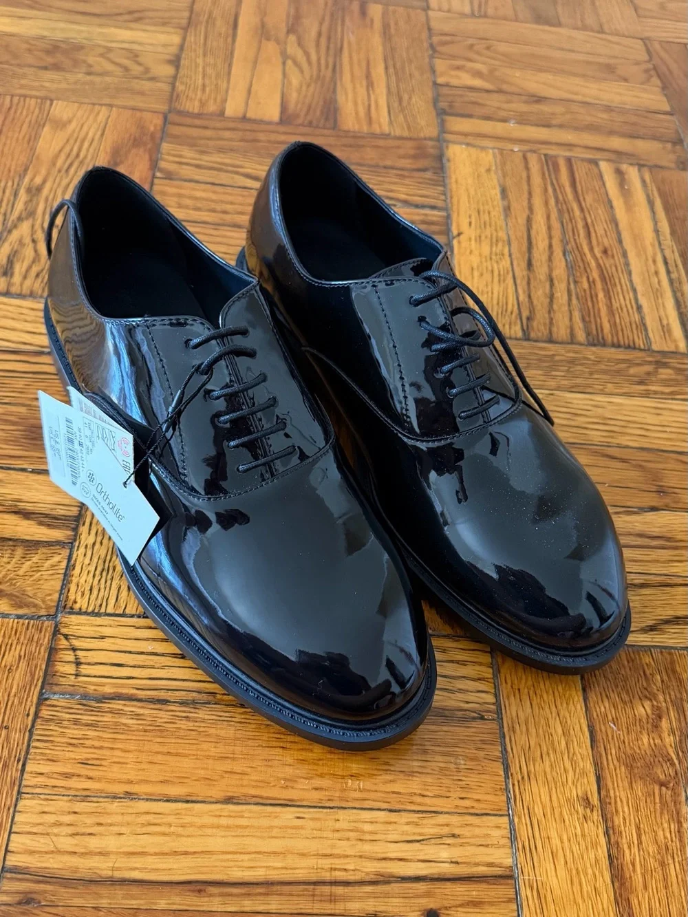 Zara Black Patent Leather Oxford Shoes